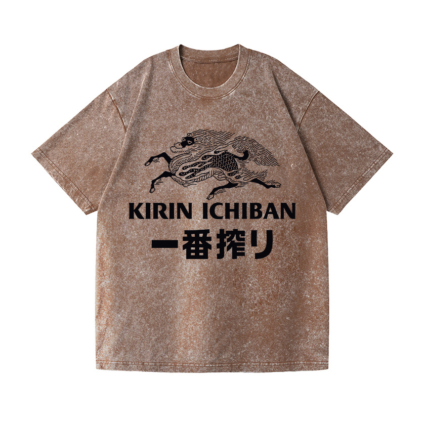 Kirin Ichiban Brewery Beer Vintage Wash Japanese Design T-Shirt