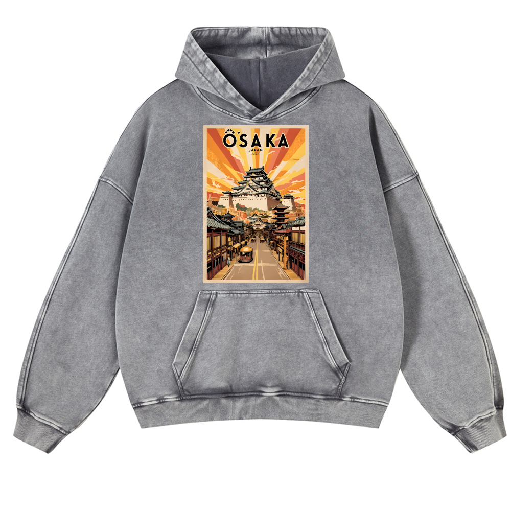 Osaka Vintage Washed Thick Cotton Hoodie