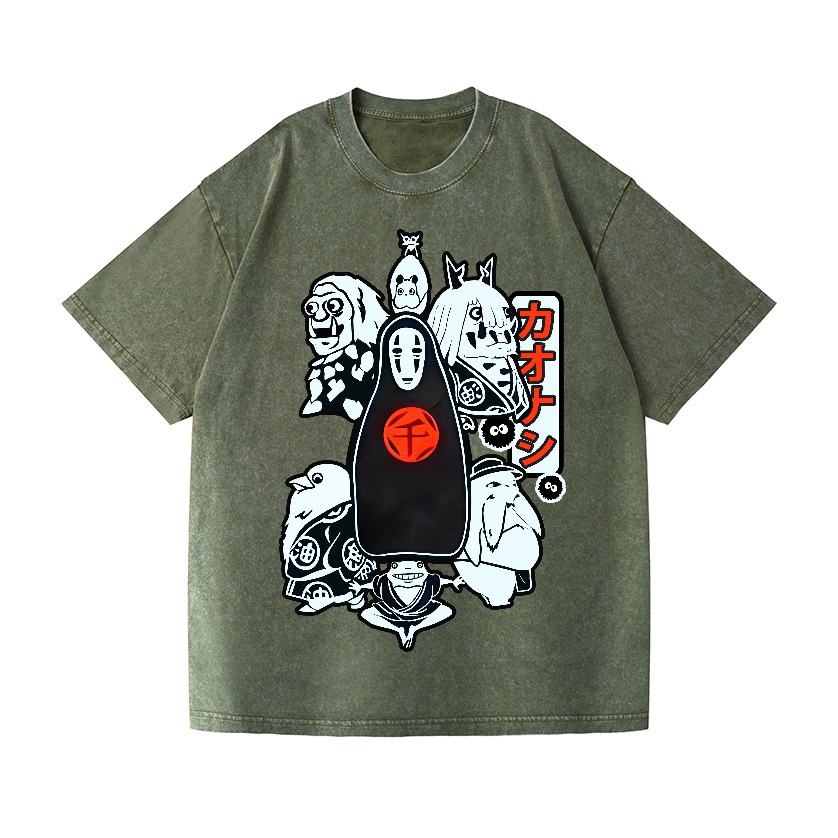 Ghibli No Face Kaonashi Vintage Wash Japanese Design T-Shirt
