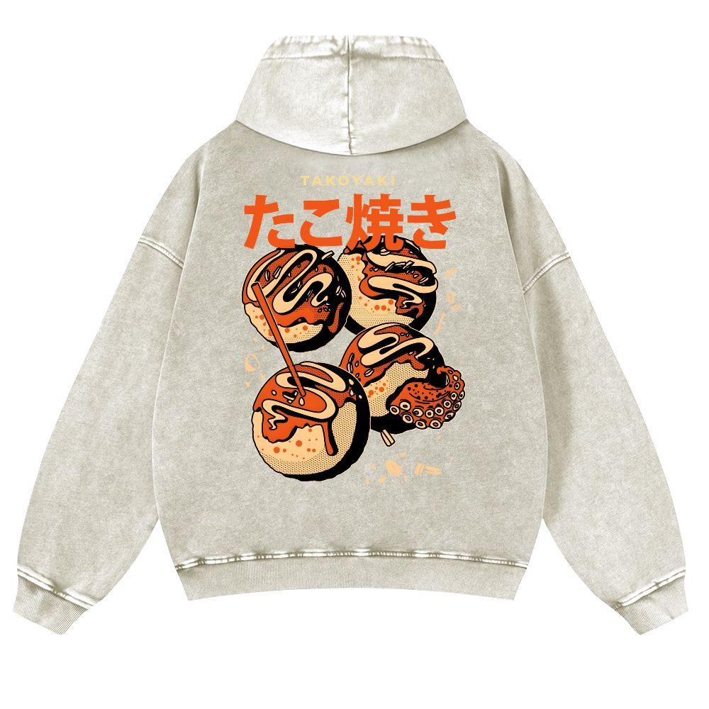 Takoyaki Vintage Washed Cotton Back Art Hoodie