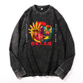 Oda Nobunaga Toyotomi Hideyoshi Tokugawa Ieyasu Vintage Cotton Wash Crewneck Long-Sleeve T-Shirt