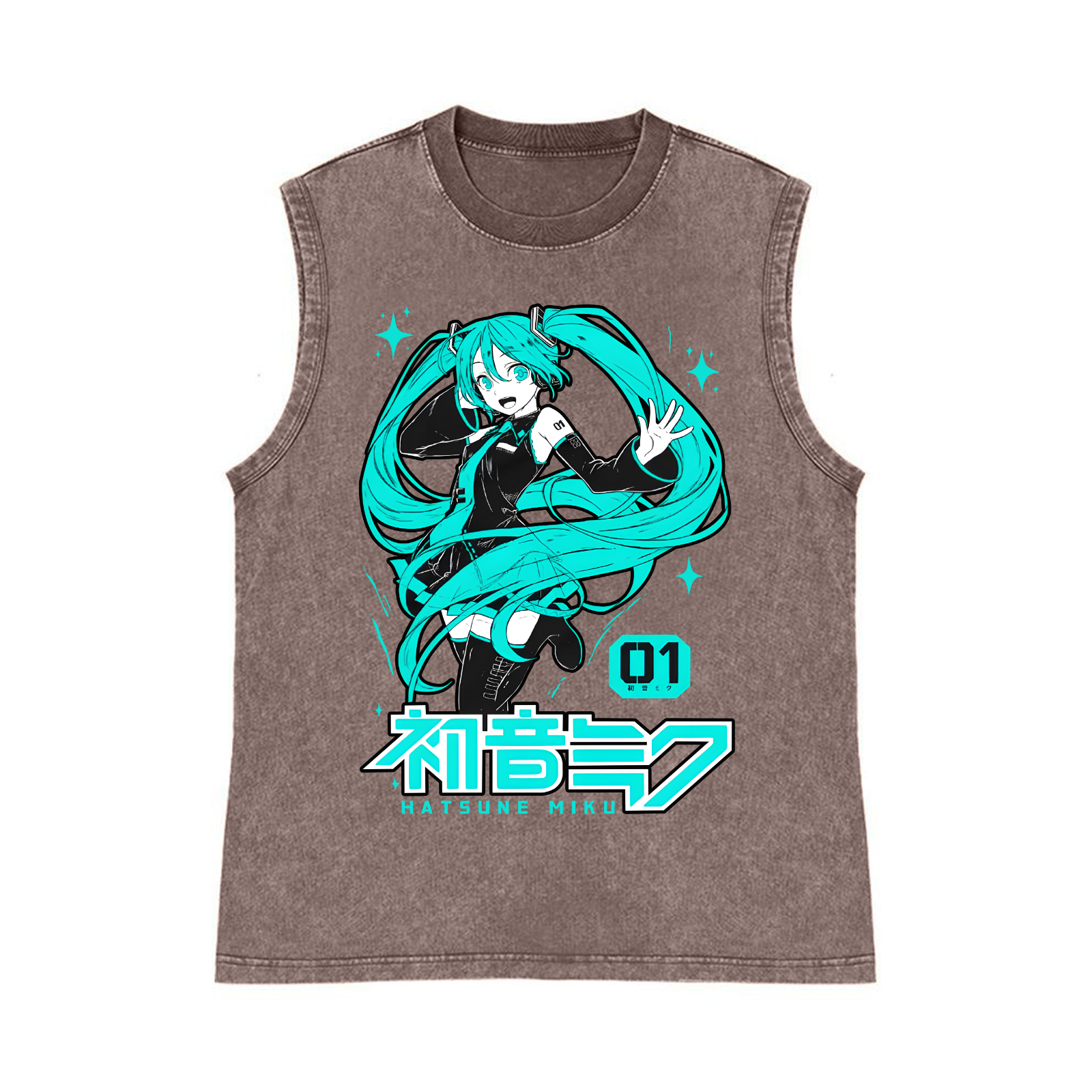 Hatsune Miku Pure Cotton Wash-Dyed Sleeveless Tank Top