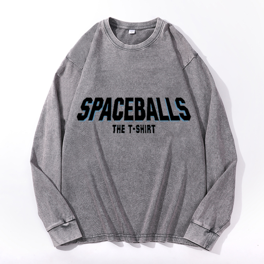 Spaceballs Vintage Cotton Wash Crewneck Long-Sleeve T-Shirt