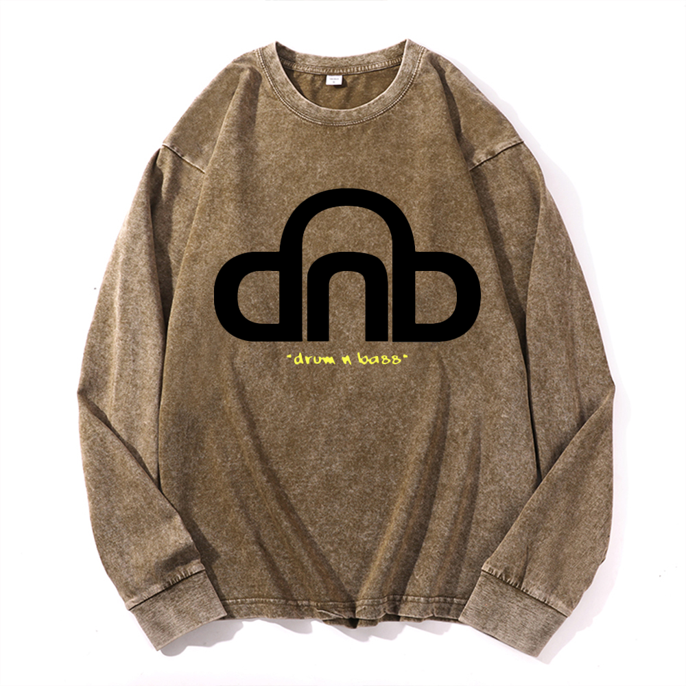 Vintage Cotton Wash Crewneck Long-Sleeve T-Shirt