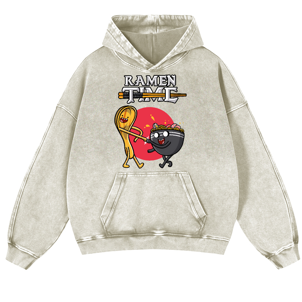 Ramen Vintage Washed Thick Cotton Hoodie