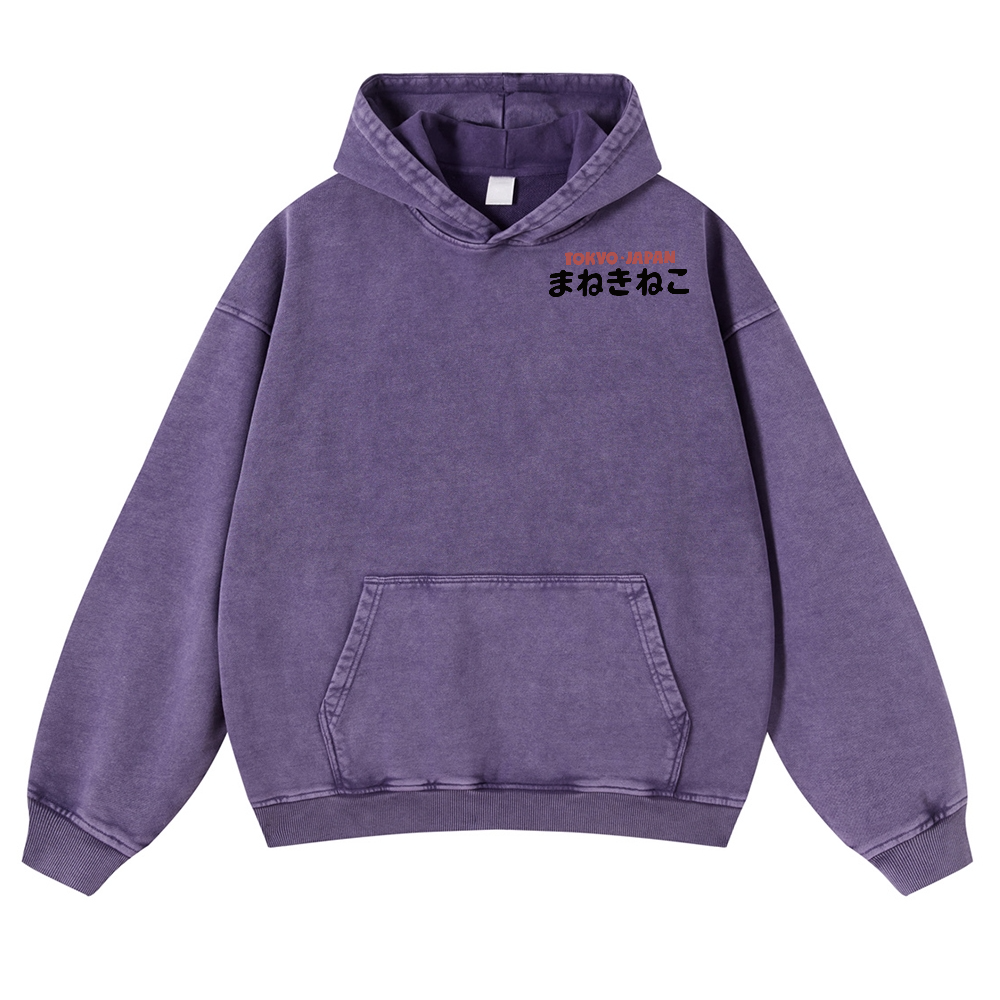 Kaiju Monster Tokyo Japan Vintage Washed Cotton Back Art Hoodie
