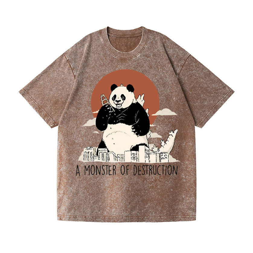 Panda Kaiju Vintage Wash Japanese Design T-Shirt