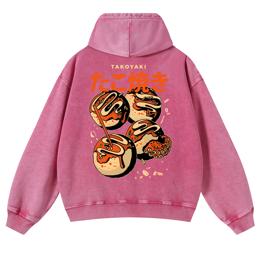 Takoyaki Vintage Washed Cotton Back Art Hoodie