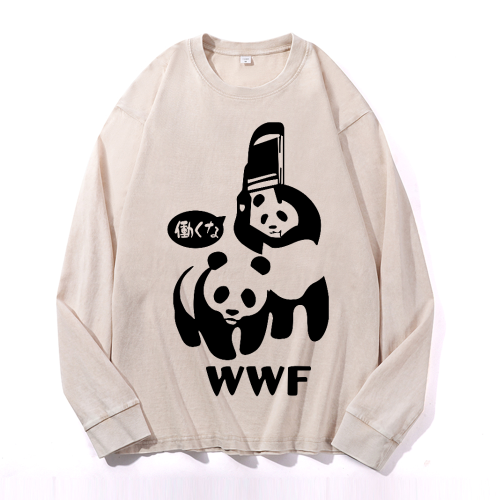 WWF Panda Vintage Cotton Wash Long-sleeve T-shirt