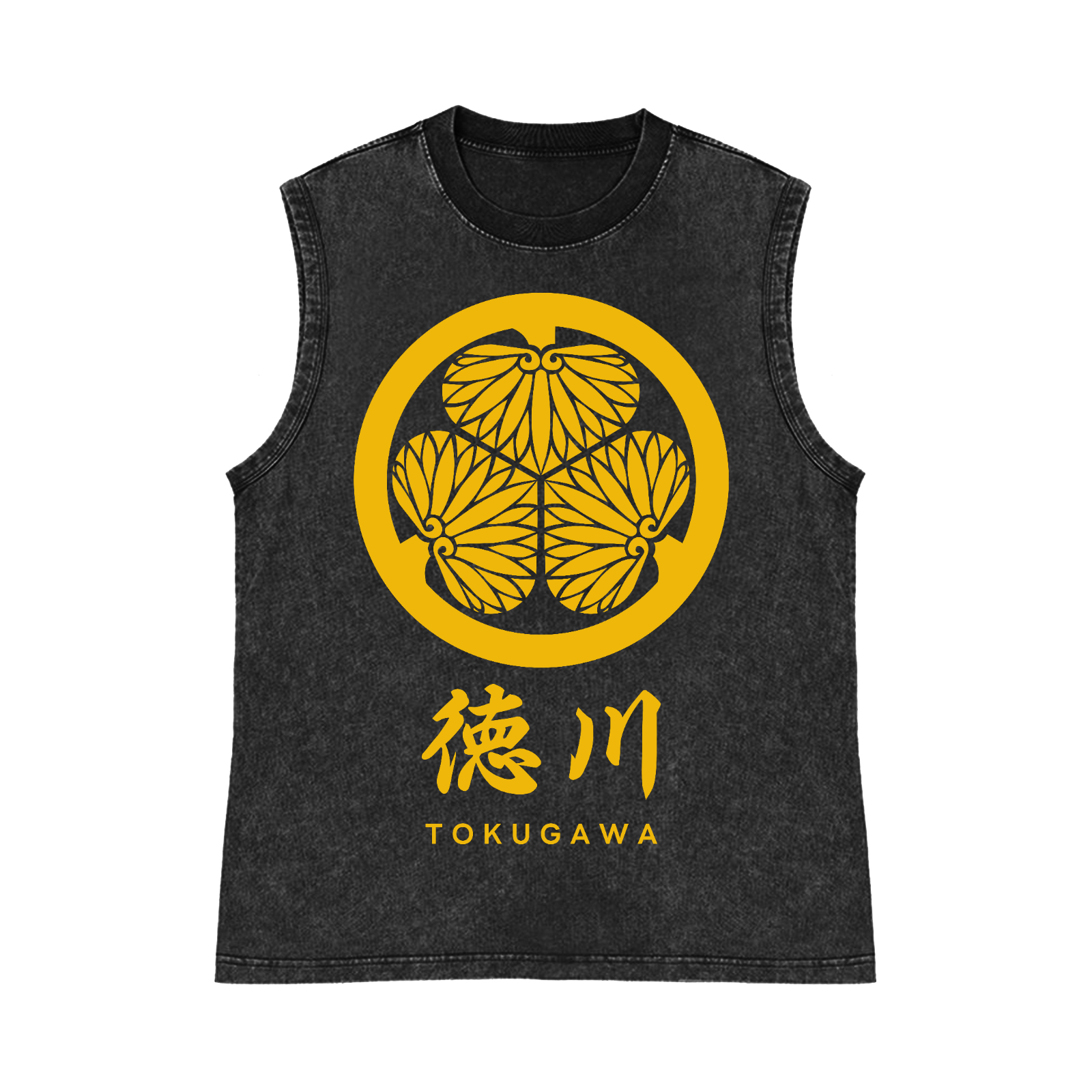 Tokugawa Ieyasu Pure Cotton Wash-Dyed Sleeveless Tank Top