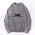 Vintage Cotton Wash Crewneck Long-Sleeve T-Shirt