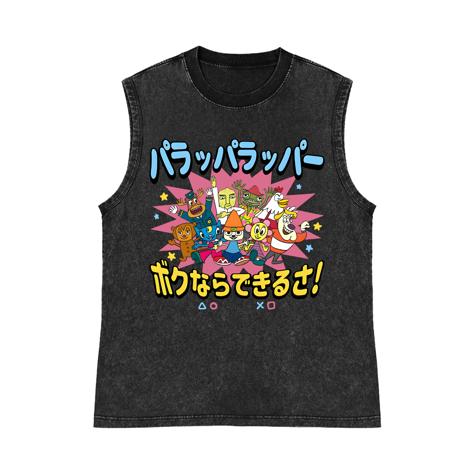 PaRappa the Rapper Pure Cotton Wash-Dyed Sleeveless Tank Top