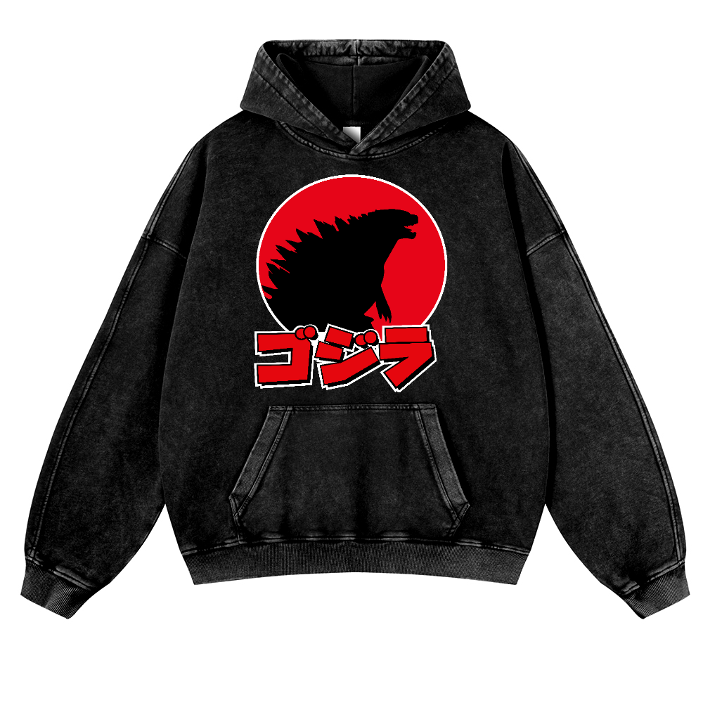 Kaiju Vintage Washed Thick Cotton Hoodie