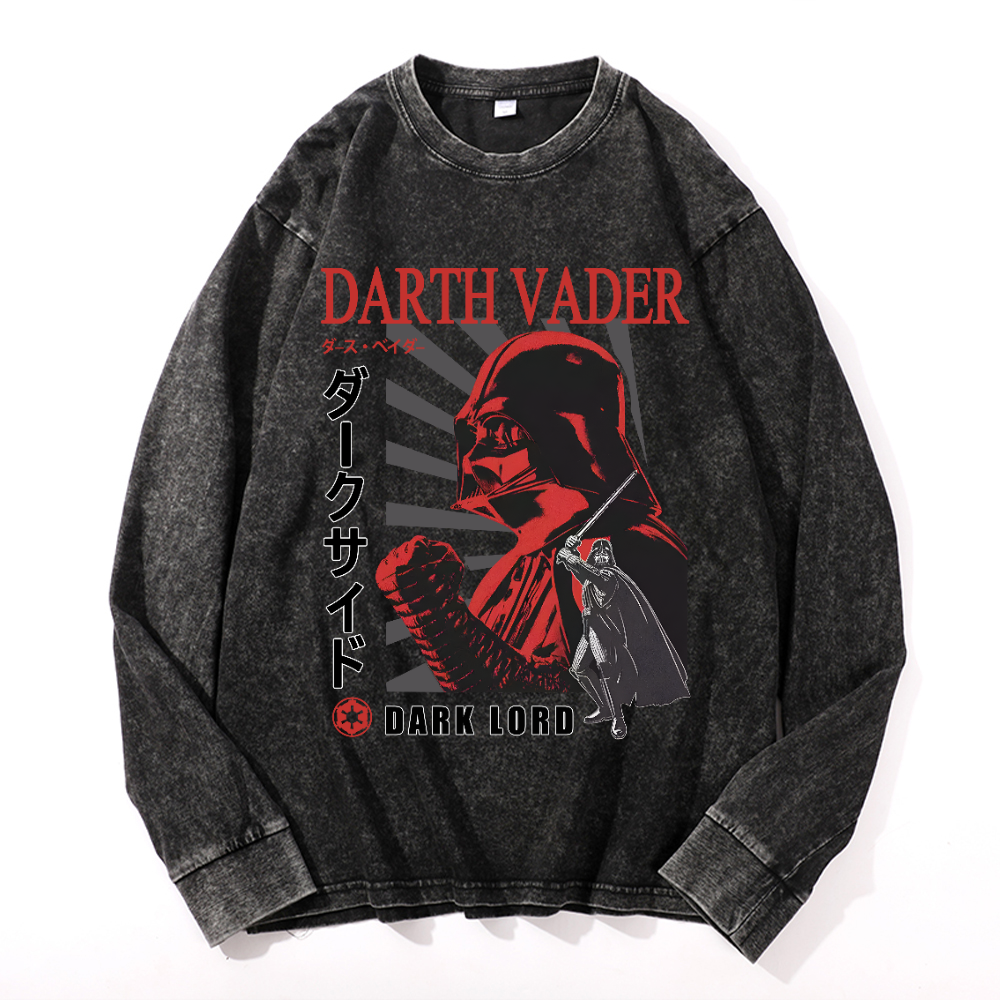 Darth Vader Vintage Cotton Wash Long-sleeve T-shirt