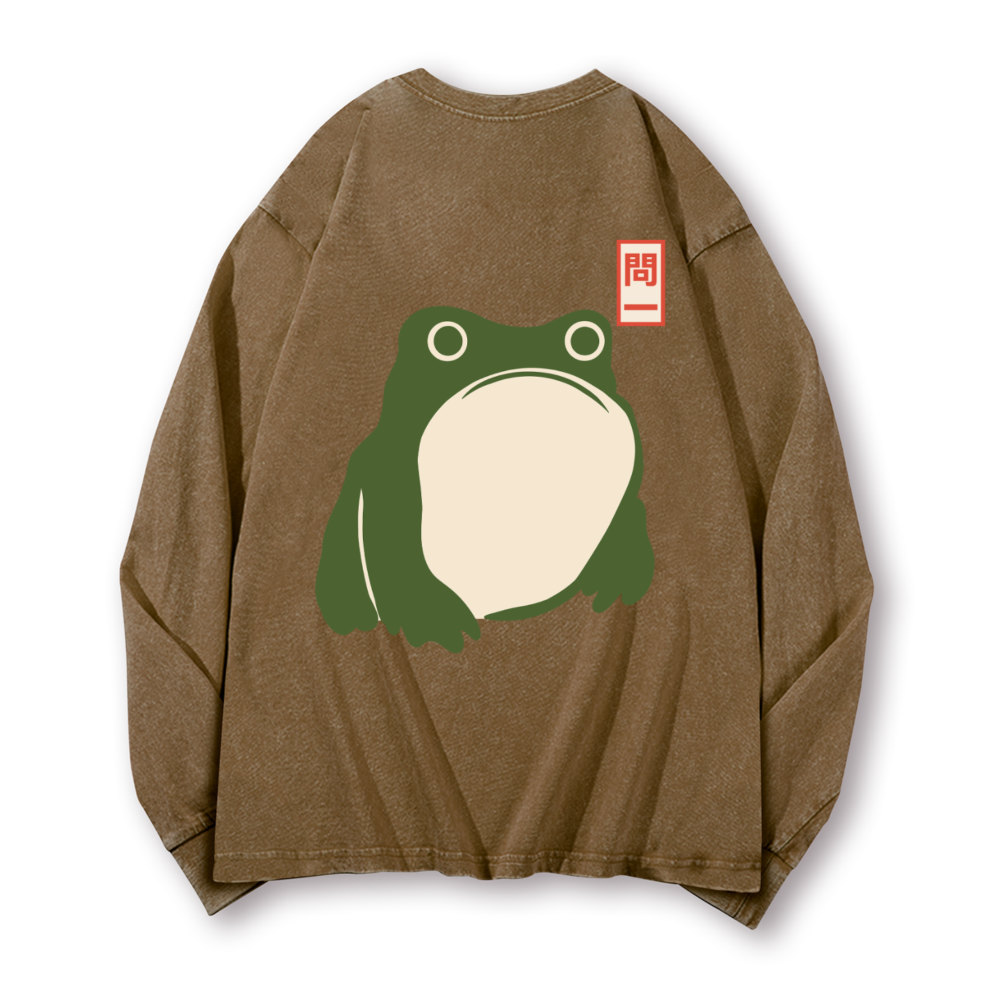 Frog Vintage Washed Cotton Back Art Long-sleeve T-shirt