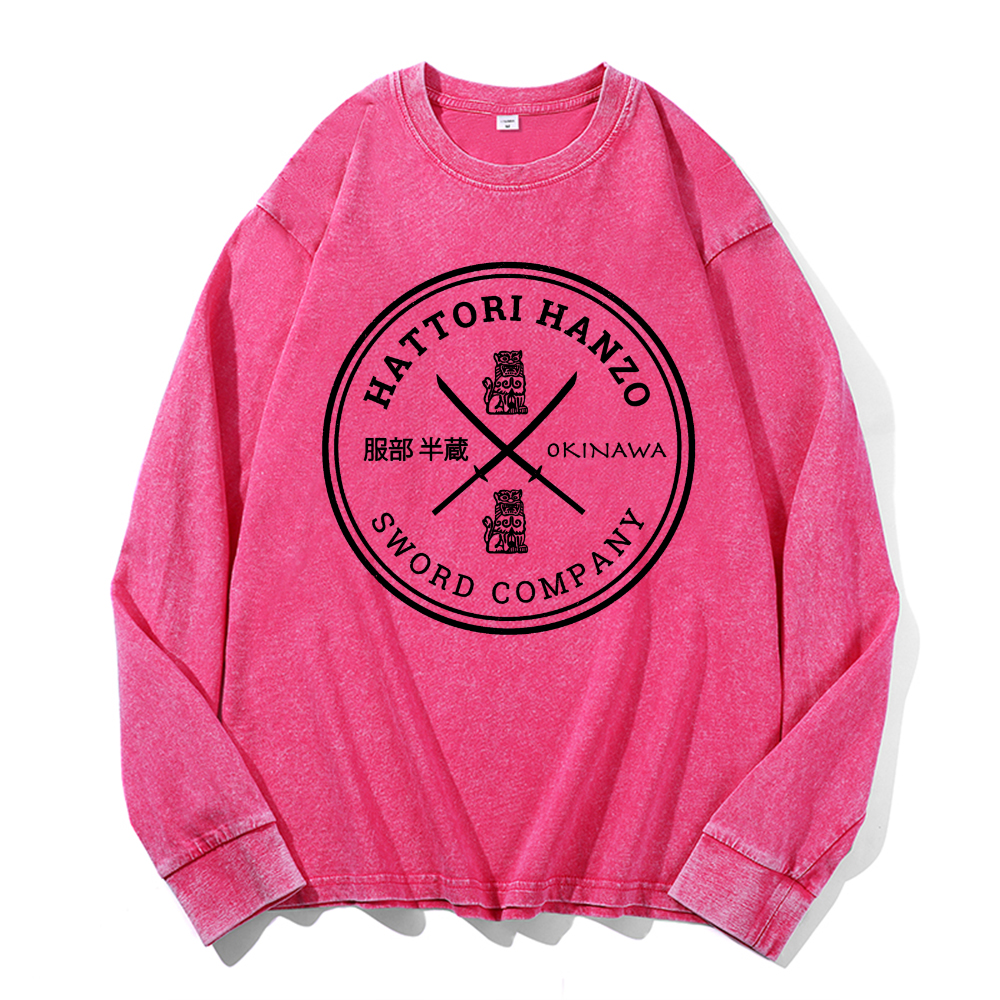 Vintage Cotton Wash Crewneck Long-Sleeve T-Shirt