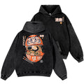 Daruma Ramen Vintage Washed Cotton Back Art Hoodie