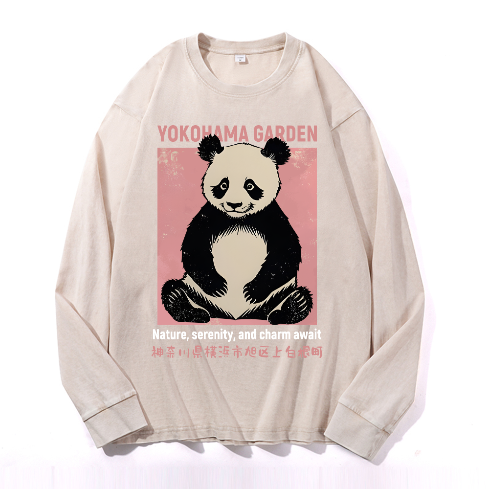 Yokohama Garden Vintage Cotton Wash Long-sleeve T-shirt
