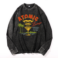 Hiroshima Atomic Marshall Island Vintage Cotton Wash Crewneck Long-Sleeve T-Shirt