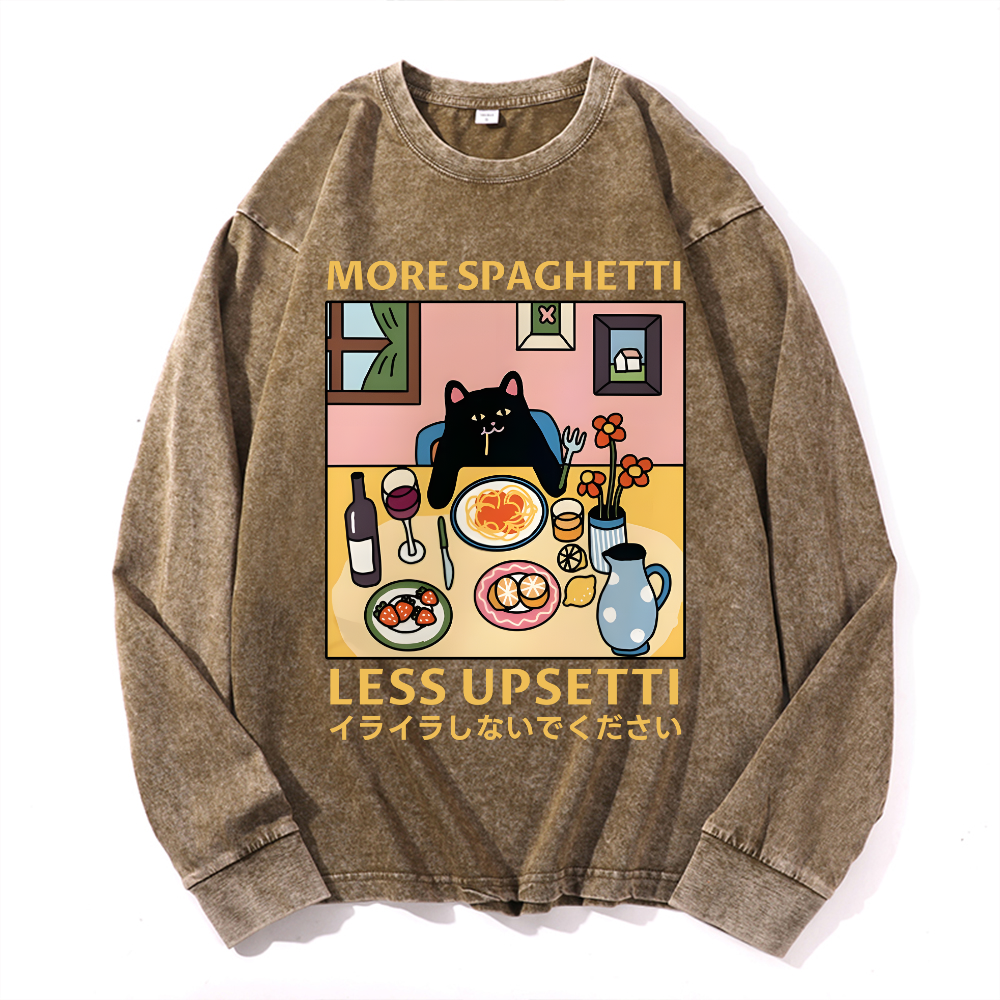 Spaghetti Vintage Cotton Wash Long-sleeve T-shirt