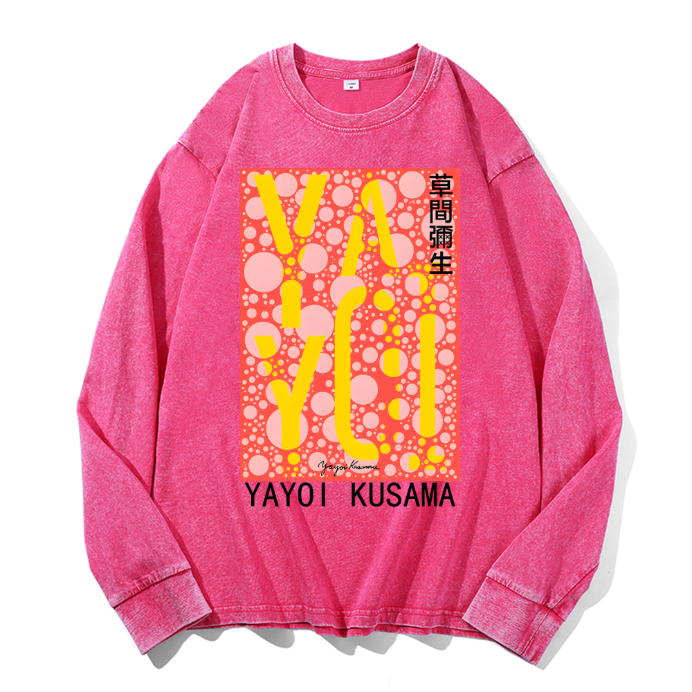 Yayoi Kusama Vintage Cotton Wash Crewneck Long-Sleeve T-Shirt