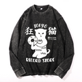 Vintage Cotton Wash Crewneck Long-Sleeve T-Shirt
