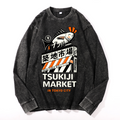 Tsukiji Market Vintage Cotton Wash Crewneck Sweatshirt