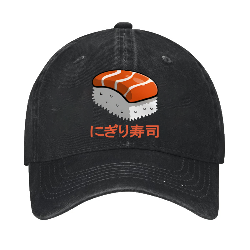 Sushi Cat Salmon Vintage Cotton Cap