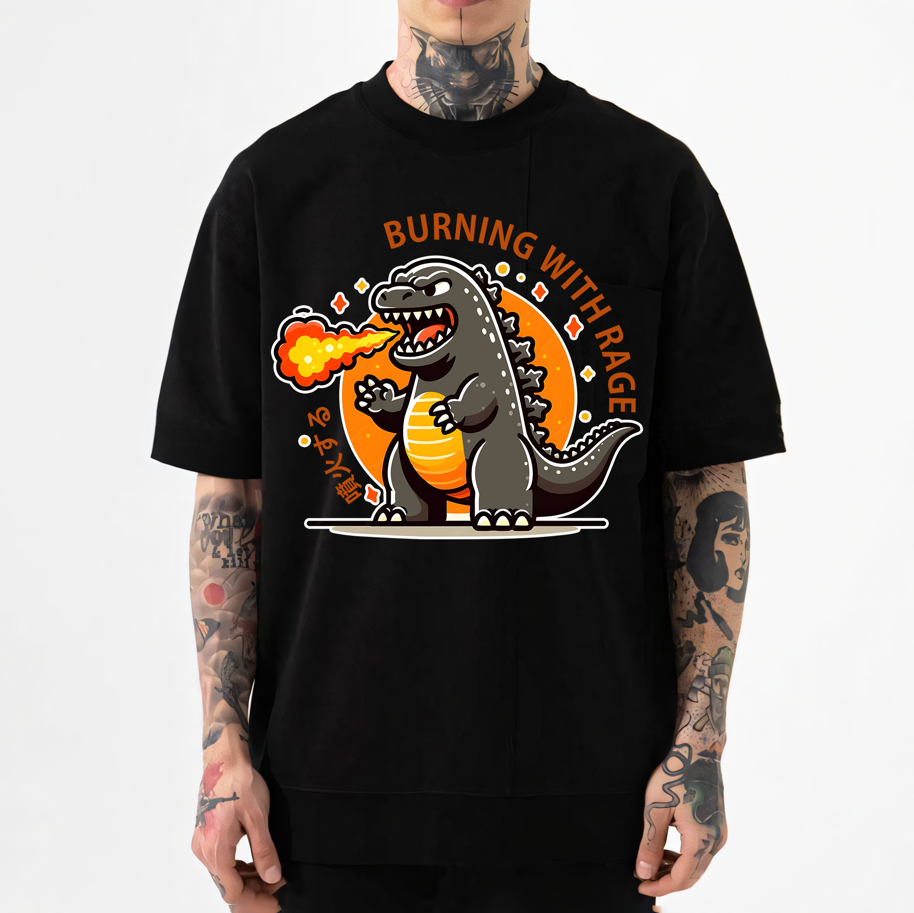 Burning Kaiju Japanese Style Classic Tee
