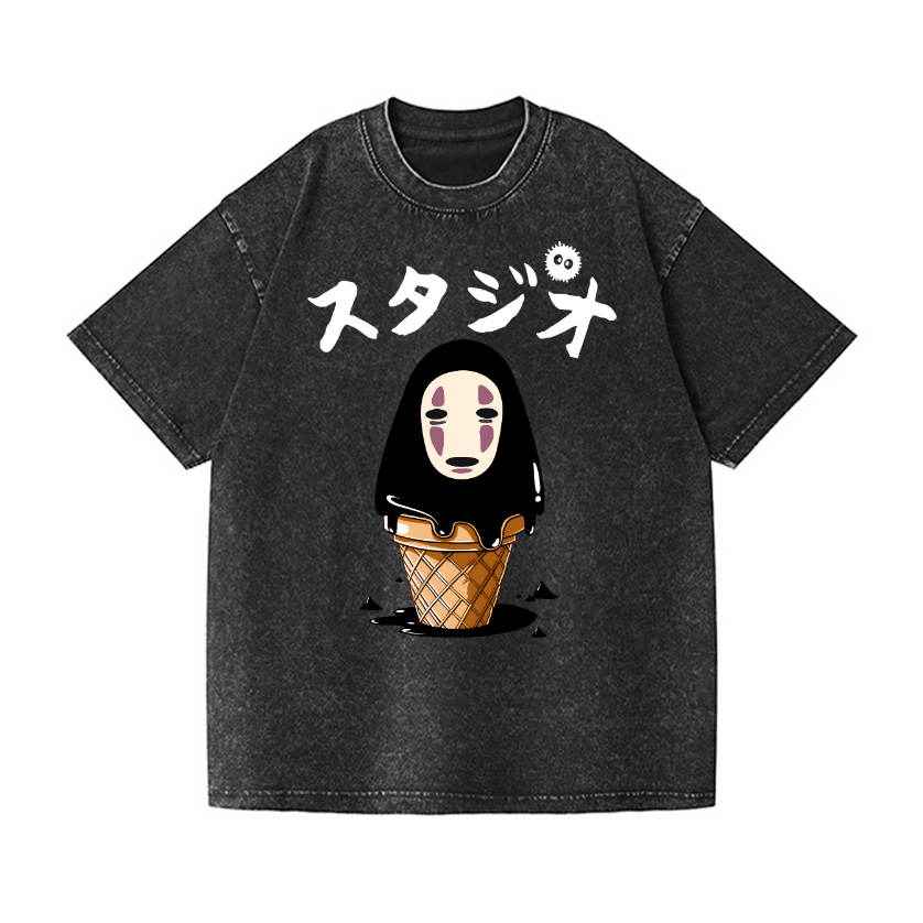 Ghibli No Face Kaonashi Vintage Wash Japanese Design T-Shirt