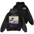 The Great Wave off Kanagawa Katsushika Hokusai Vintage Washed Cotton Back Art Hoodie
