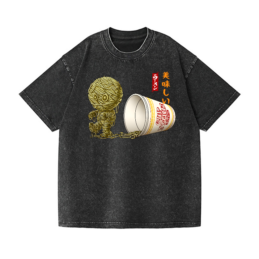 Ramen Mummy Vintage Wash Japanese Design T-Shirt