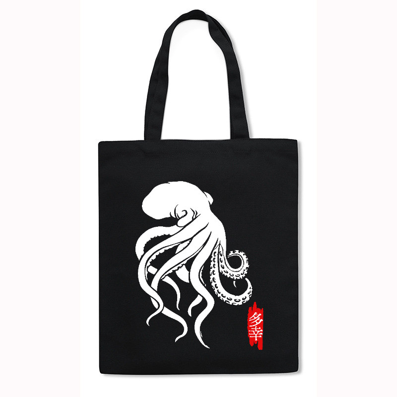 Octopus Japanese Style Canvas Tote Bag