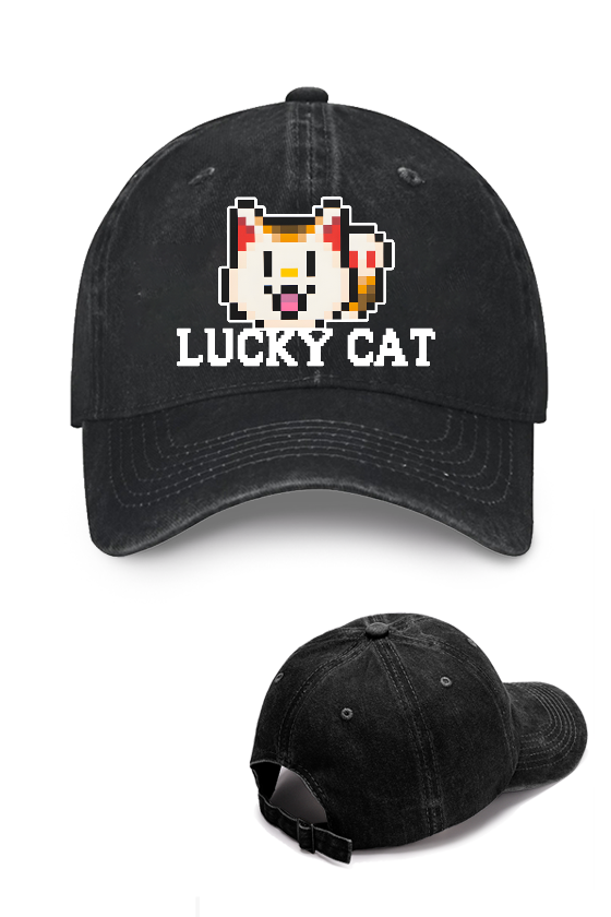 Lucky Cat Vintage Cotton Cap