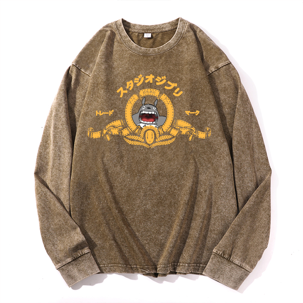 MGM Ghibli Totoro Vintage Cotton Wash Long-sleeve T-shirt