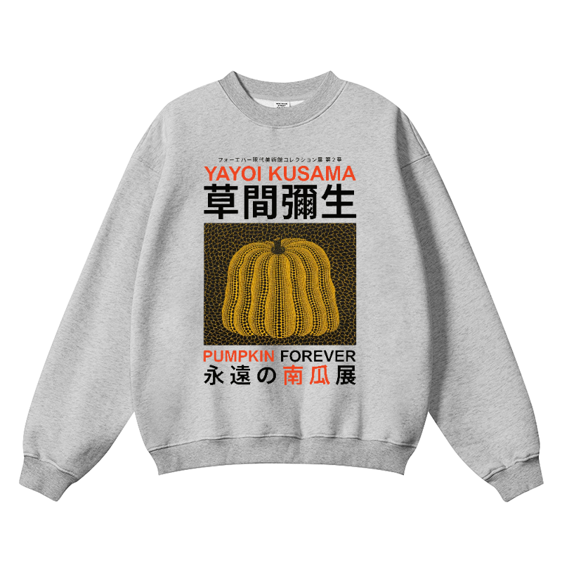 Yayoi Kusama Pumpkin Vintage Cotton Blend Crewneck Sweatshirt