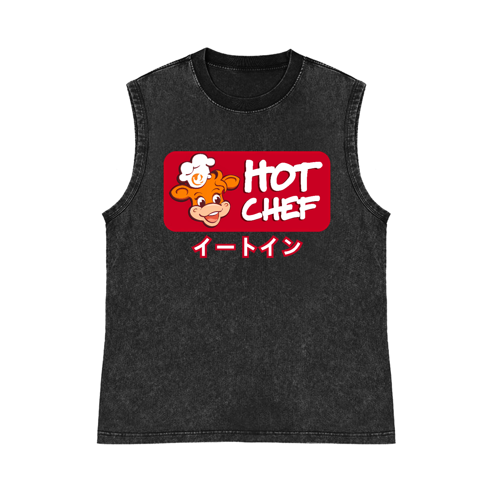 Hot Chef Pure Cotton Wash-Dyed Sleeveless Tank Top