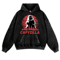 Capybara Kaiju Capyzilla Vintage Washed Thick Cotton Hoodie