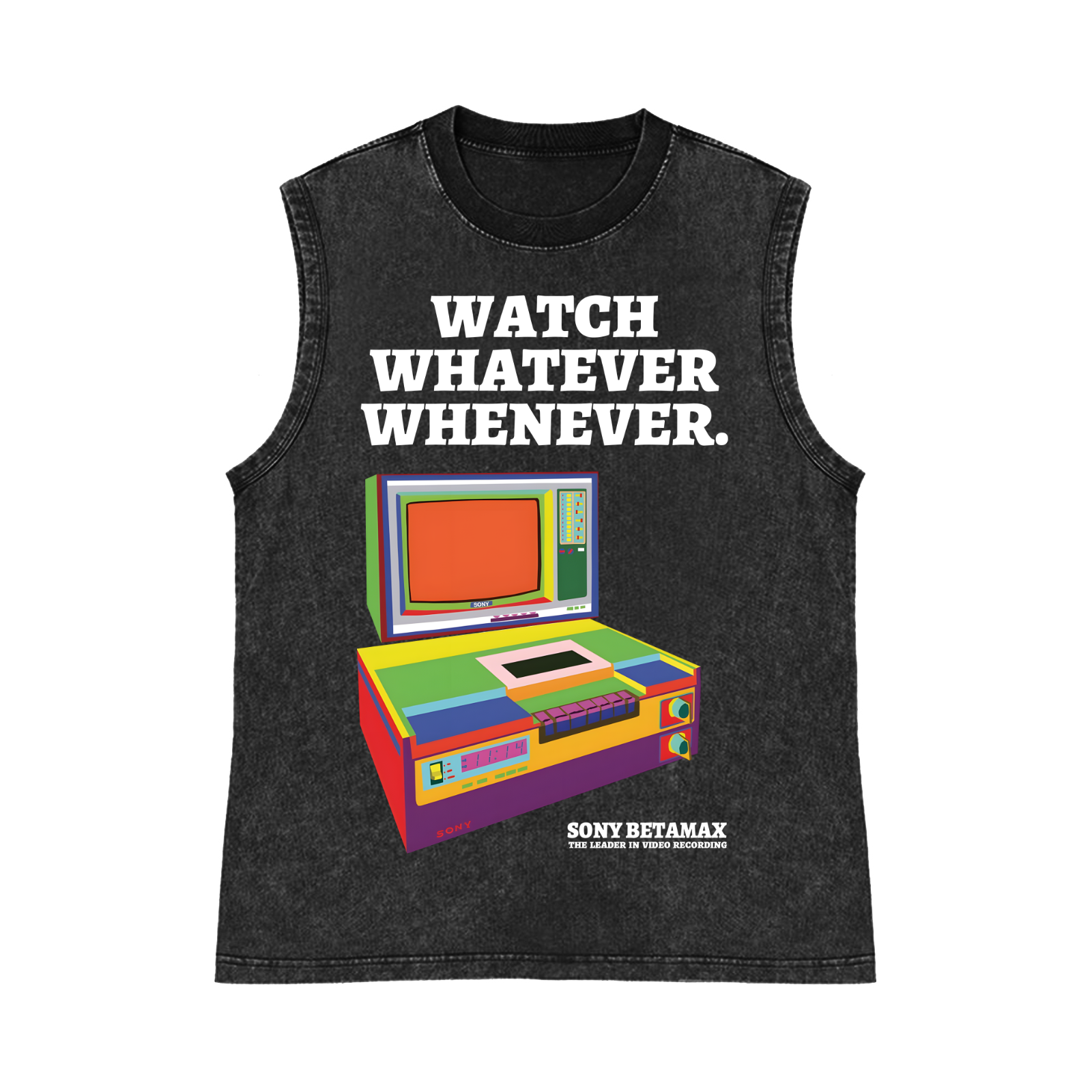 Sony Betamax Pure Cotton Wash-Dyed Sleeveless Tank Top