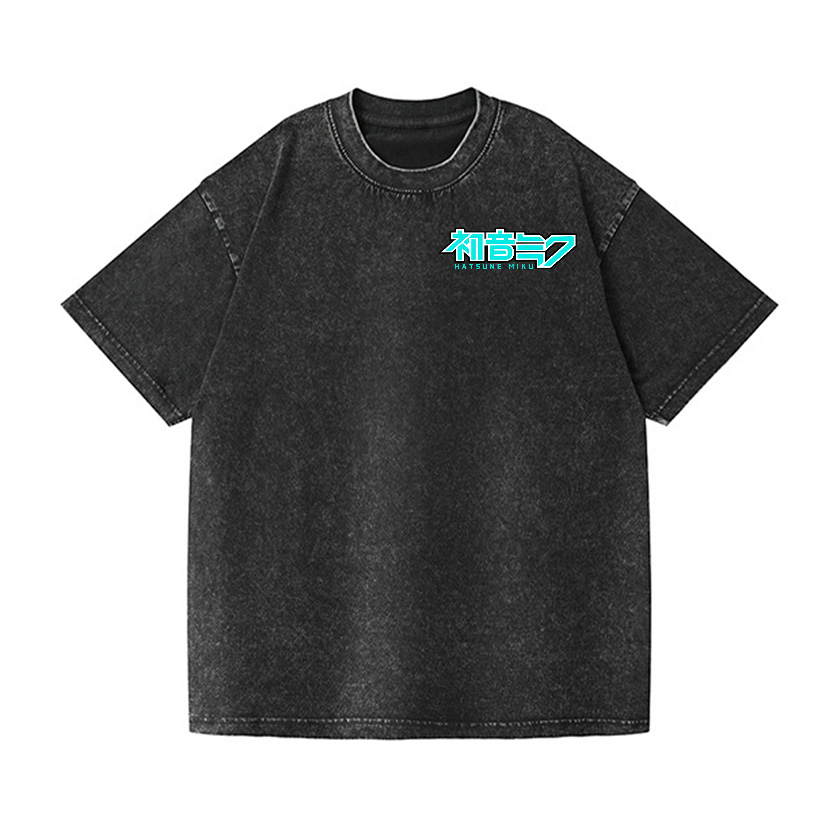 Hatsune Miku Vintage Wash Japanese Design Back Art T-Shirt