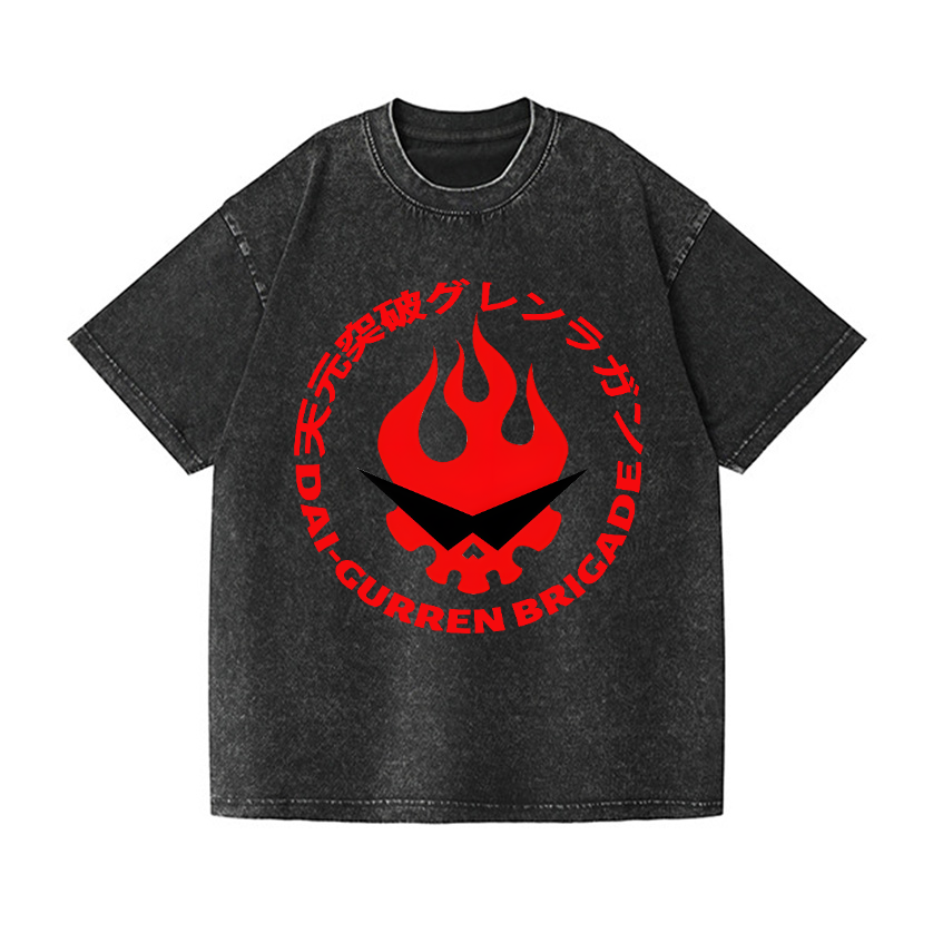 Tengen Toppa Gurren Lagann Vintage Wash Japanese Design T-Shirt