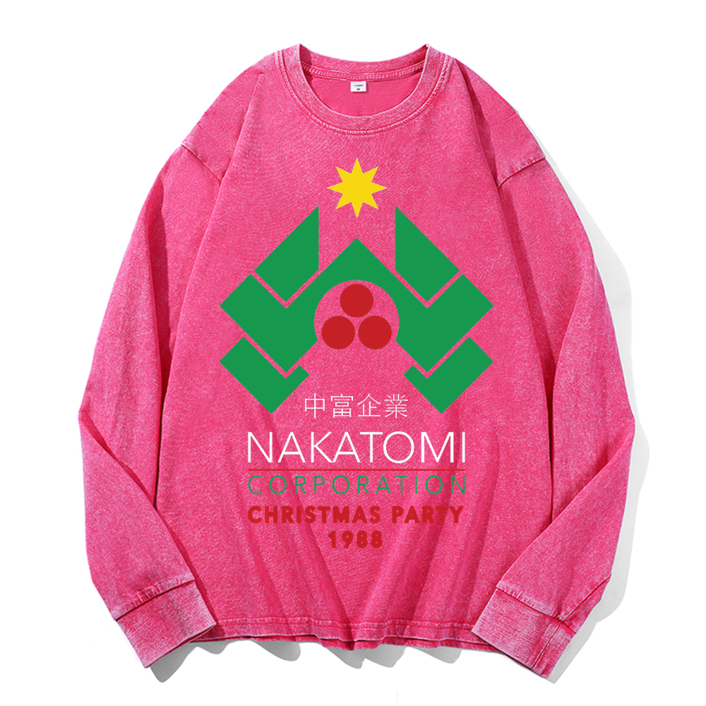 Vintage Cotton Wash Crewneck Long-Sleeve T-Shirt
