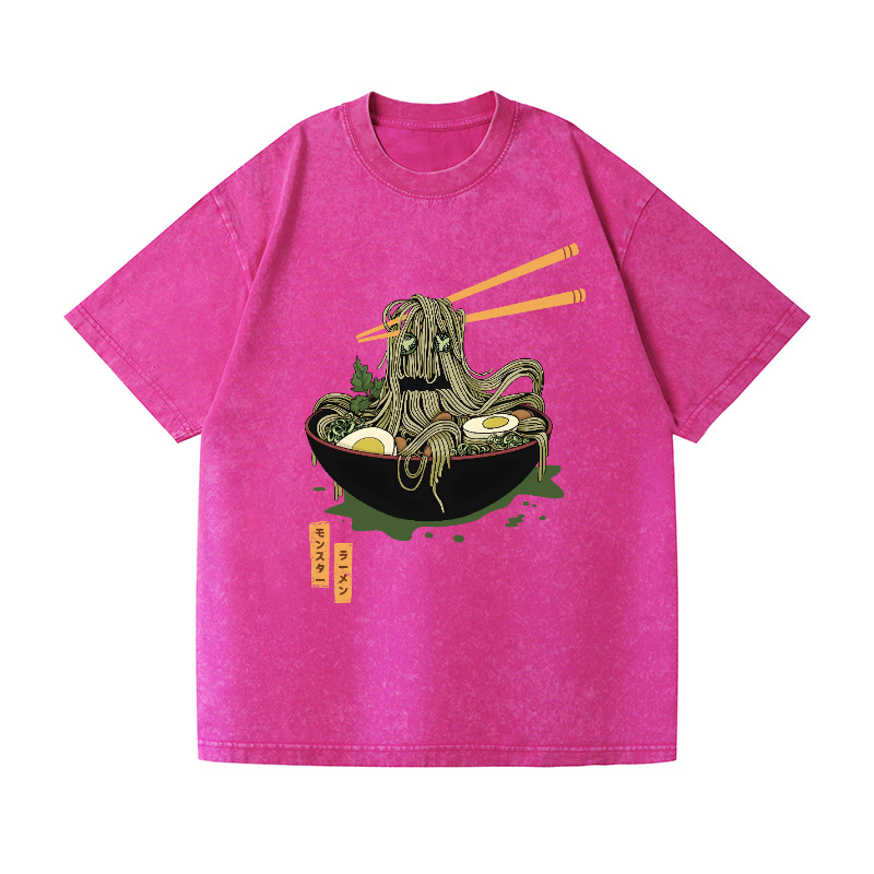 Ramen Monster Vintage Wash Japanese Design T-Shirt