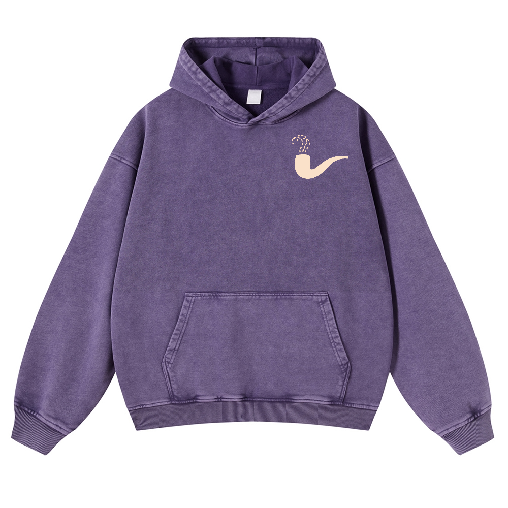 Cat Vintage Washed Cotton Back Art Hoodie