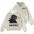 Kaiju Monster Tokyo Japan Vintage Washed Cotton Back Art Hoodie