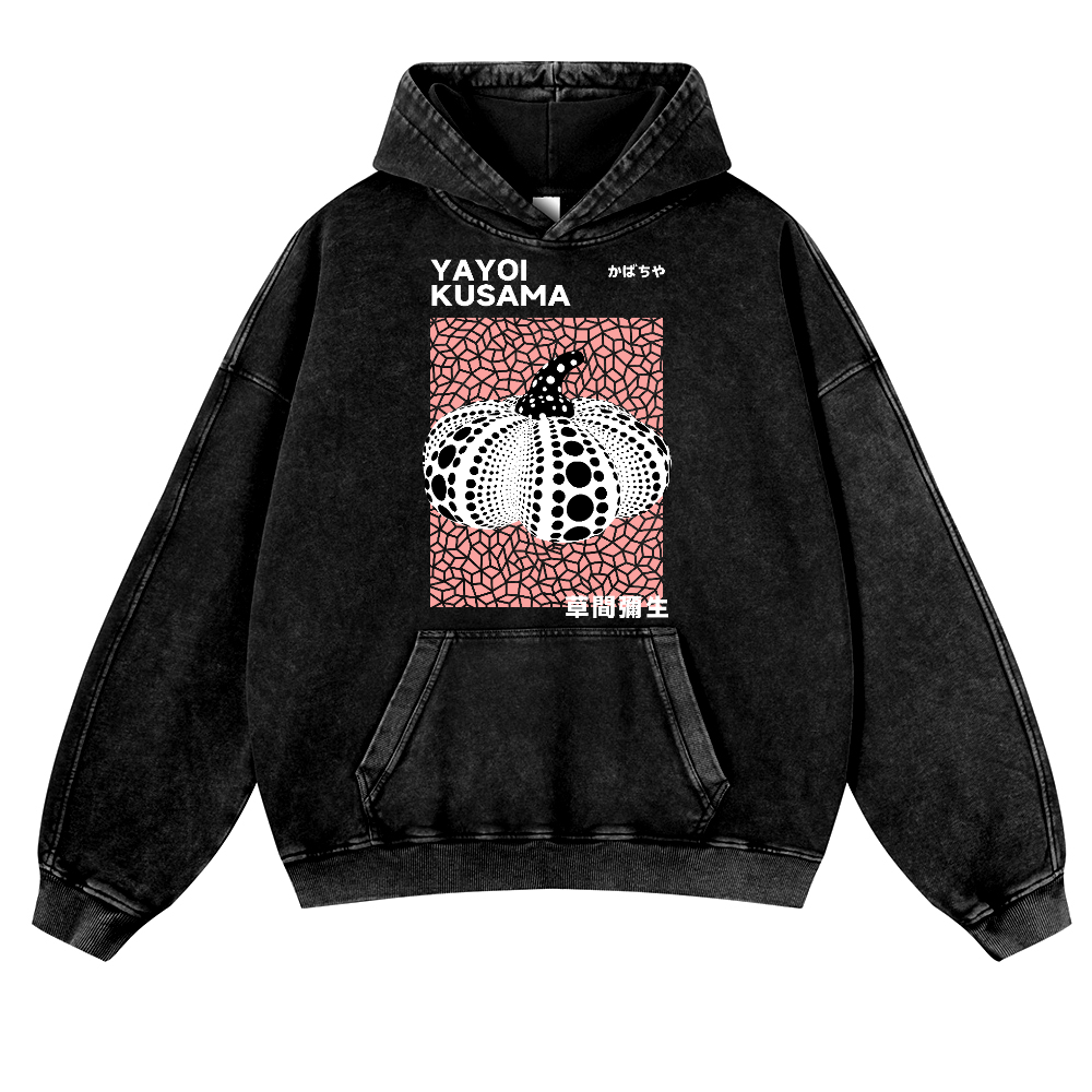 Yayoi Kusama Pumpkin Vintage Washed Thick Cotton Hoodie