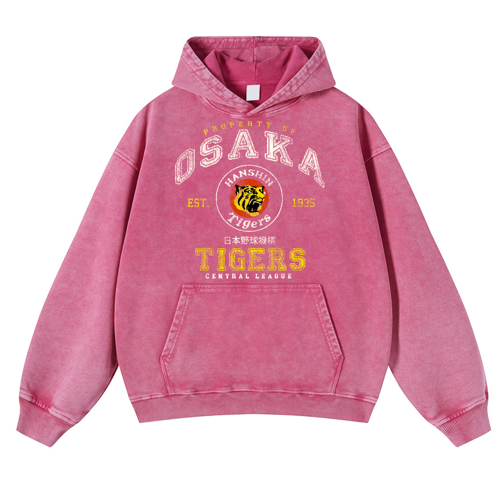 Osaka Tigers Vintage Washed Thick Cotton Hoodie