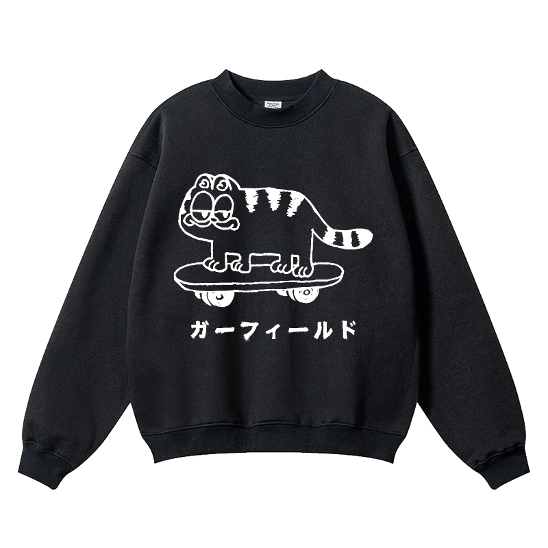Garfield Cat Vintage Cotton Blend Crewneck Sweatshirt