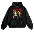 Catzilla Cat Kaiju Vintage Washed Thick Cotton Hoodie