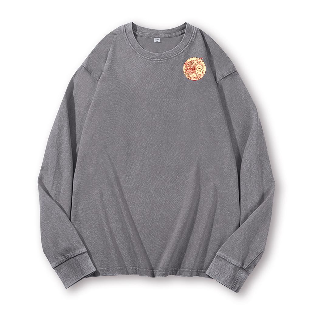 Ramen Vintage Washed Cotton Back Art Long-sleeve T-shirt